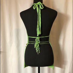 Green Crochet Halter Top